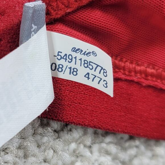 Aerie Everyday Comfort Bra Womens 34B Red Lace Padded Convertible Racerback - Picture 4 of 11